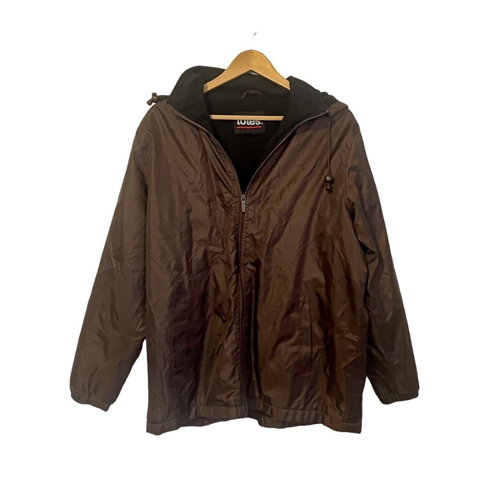 totes Vintage Brown Fleece Lined Windbreaker